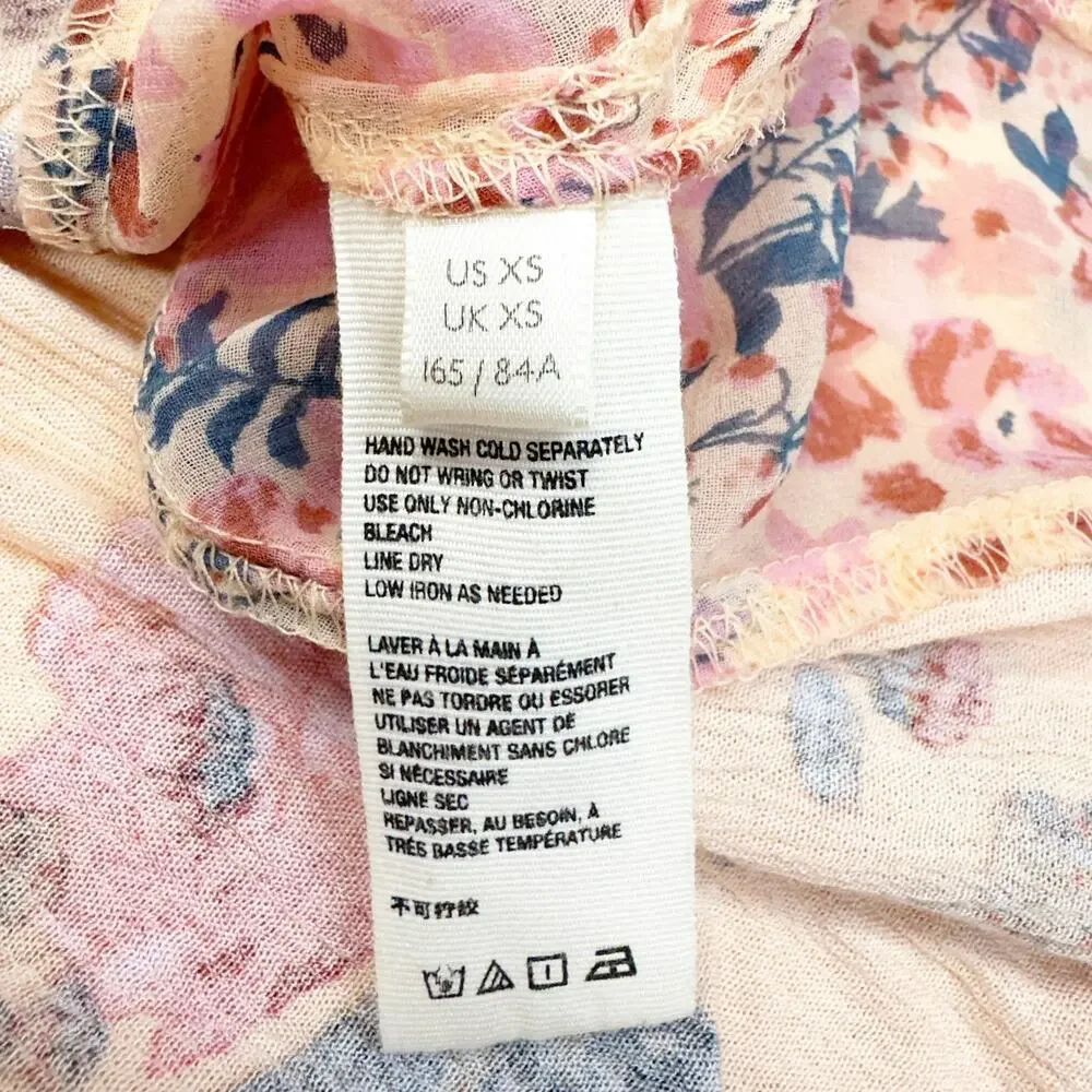 Free People Hold On To Me Printed Top in Coral XS